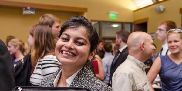 Woman posing during career fair